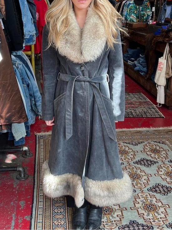 lantry leathers Jackets & Blazers - Vintage 70s Fur & Suede Coat
